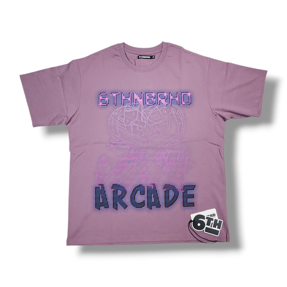 6th NBRHD "Game‎ Over" Crew Neck Violet T-Shirt Men's M NWT